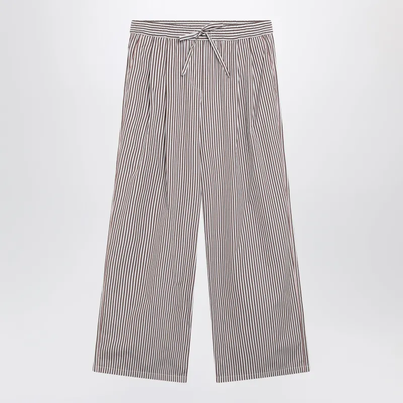 Striped Cotton And Silk Poplin Shorts made by Dolce & Gabanna