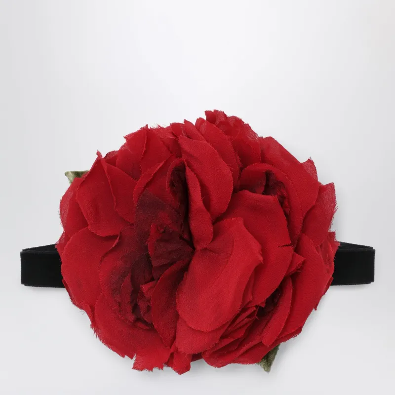 Choker With Maxi Red Flower made by Dolce & Gabanna