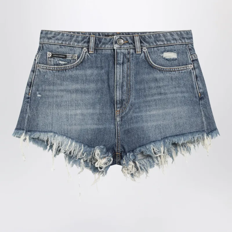 Multicolour Cotton Denim Shorts made by Dolce & Gabanna