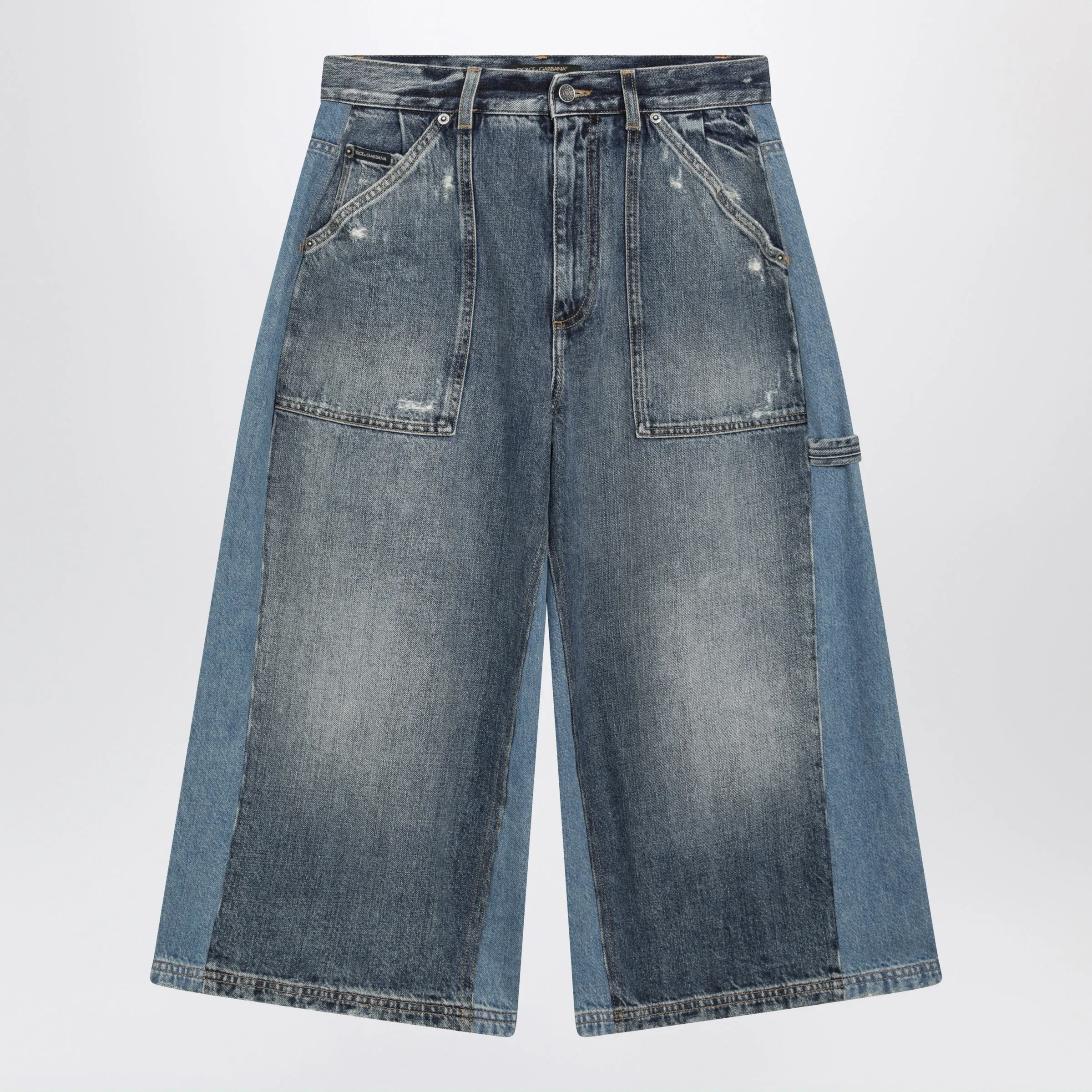 Multicolour Denim Bermuda Shorts sold by Wanan Luxury