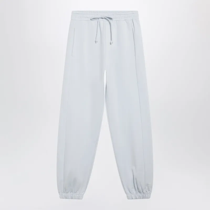 Embroidered Cotton Fleece Sweatpants In Light Blue made by Dolce & Gabanna