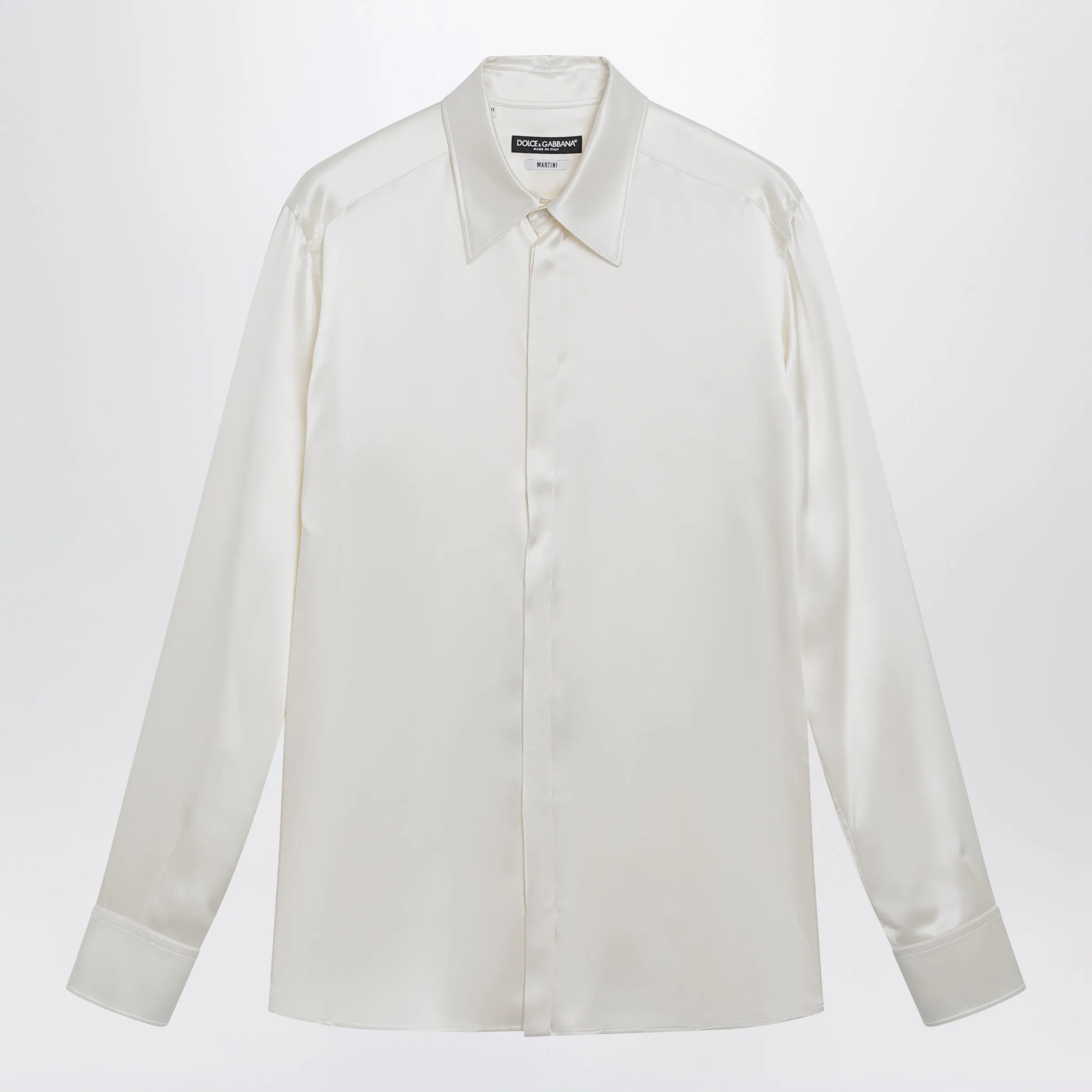 Martini Silk Satin Shirt In White sold by Wanan Luxury