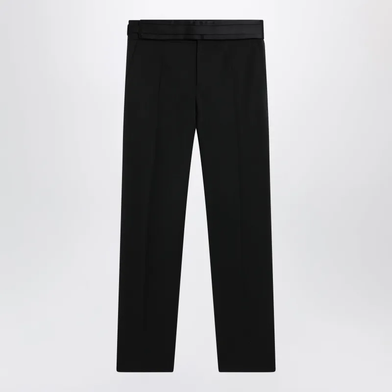 Black Wool And Silk Tuxedo Trousers made by Dolce & Gabanna