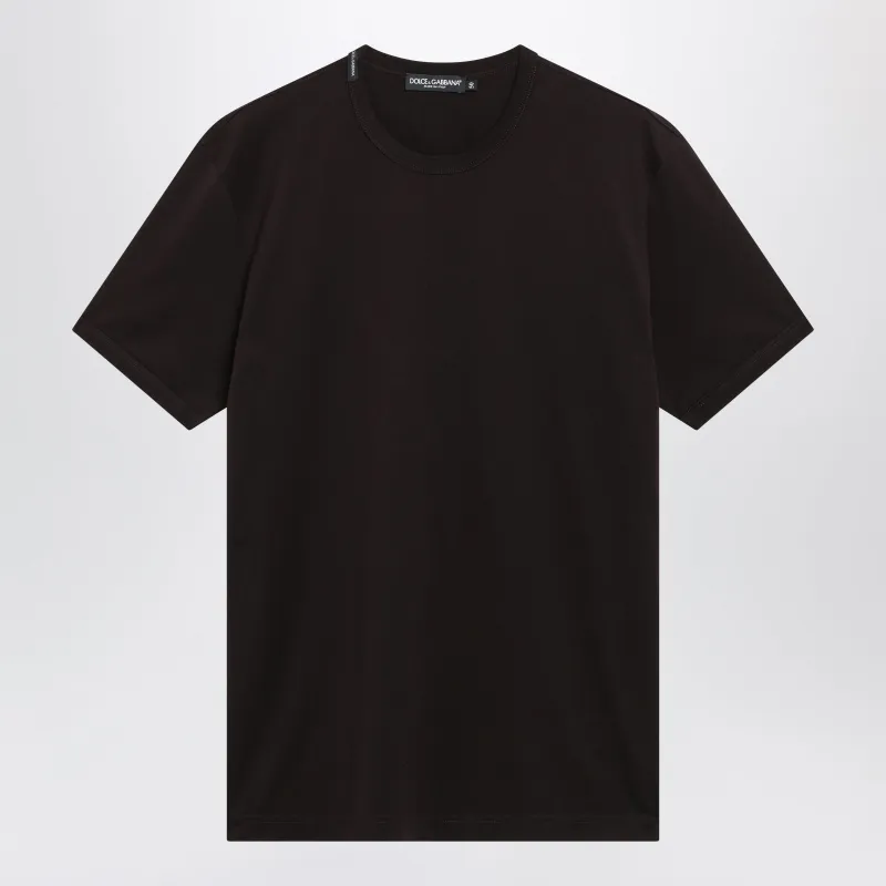 Brown Cotton Jersey T-Shirt made by Dolce & Gabanna
