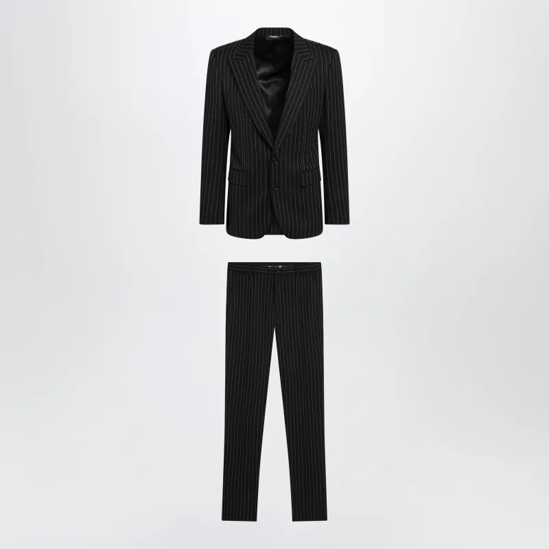 Sicilia Single-Breasted Stretch Pinstripe Wool Suit made by Dolce & Gabanna
