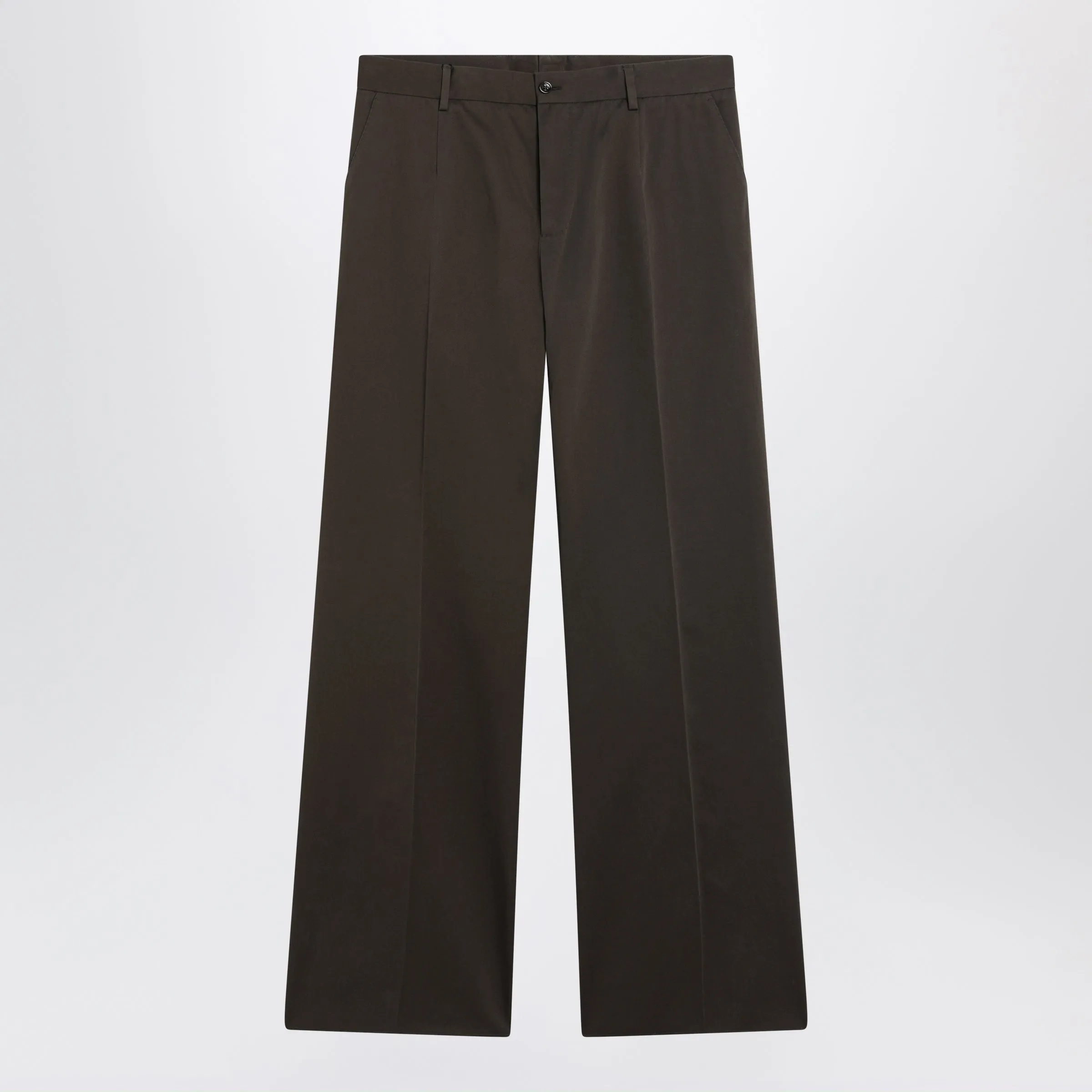 Tailored Cotton Trousers In Brown sold by Wanan Luxury