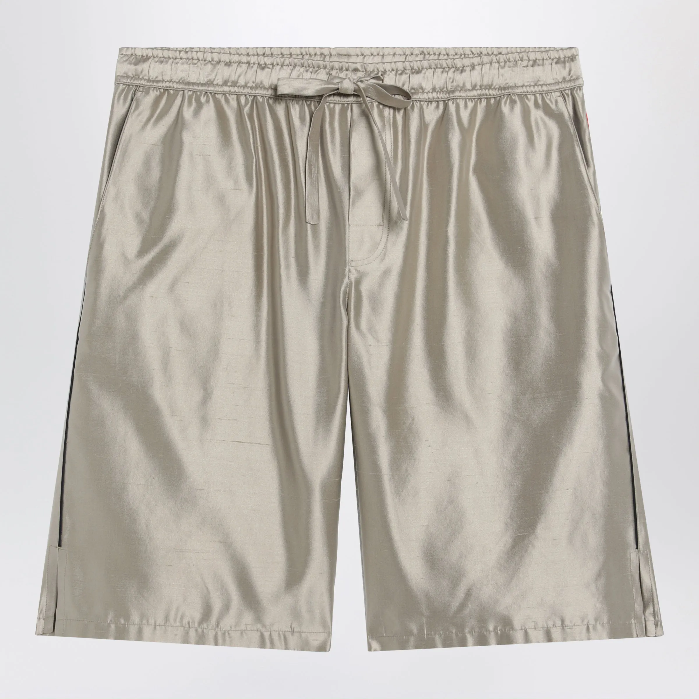 Bermuda Shorts In Beige Silk Satin sold by Wanan Luxury