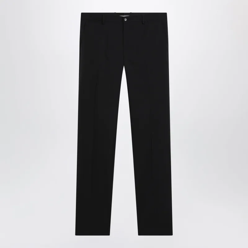 Tailored Slim-Fit Cropped Trousers In Black Wool Blend made by Dolce & Gabanna