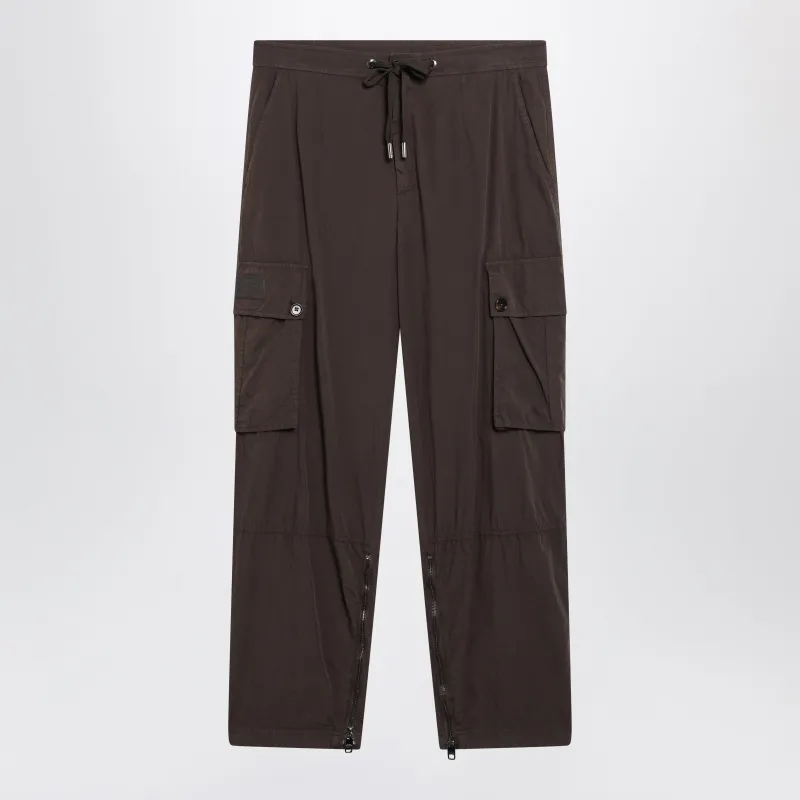 Wide-Leg Cargo Trousers In Cotton Poplin, Brown made by Dolce & Gabanna