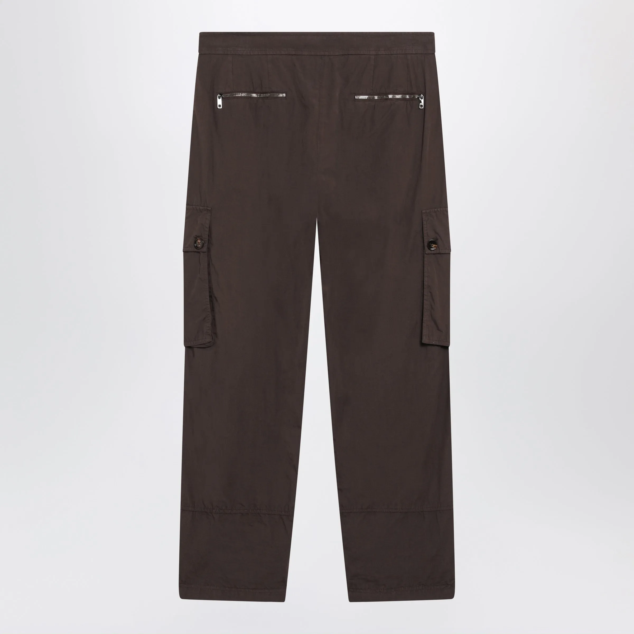 Wide-Leg Cargo Trousers In Cotton Poplin, Brown sold by Wanan Luxury product image thumbnail 2