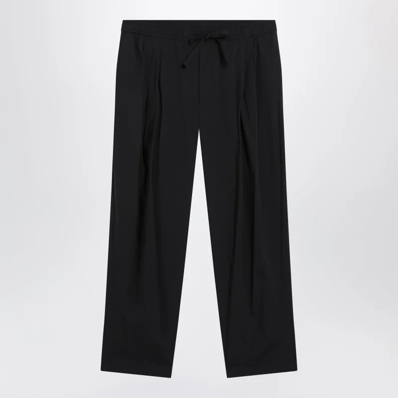 Classic Cotton Poplin Trousers In Black made by Dolce & Gabanna
