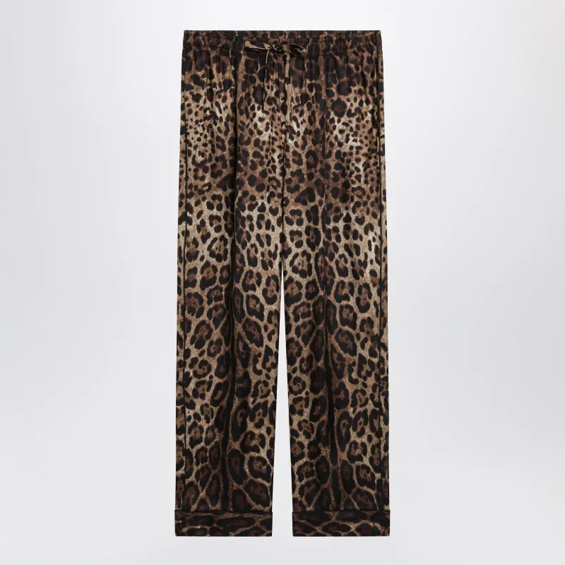 Leopard-Print Silk Mikado Pyjama Trousers made by Dolce & Gabanna