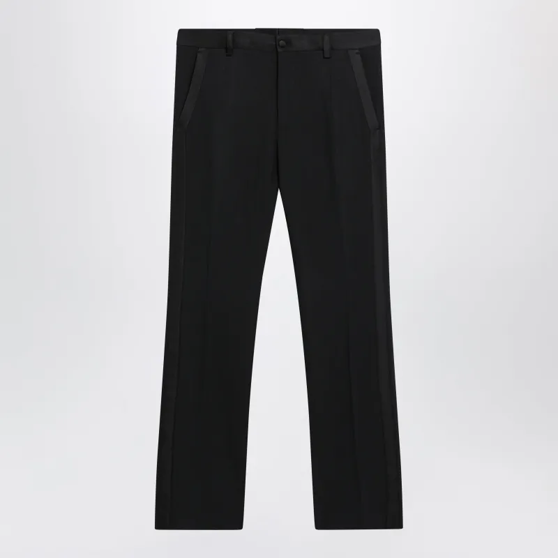 Tailored Slim-Fit Cropped Cotton-Blend Trousers, Black made by Dolce & Gabanna