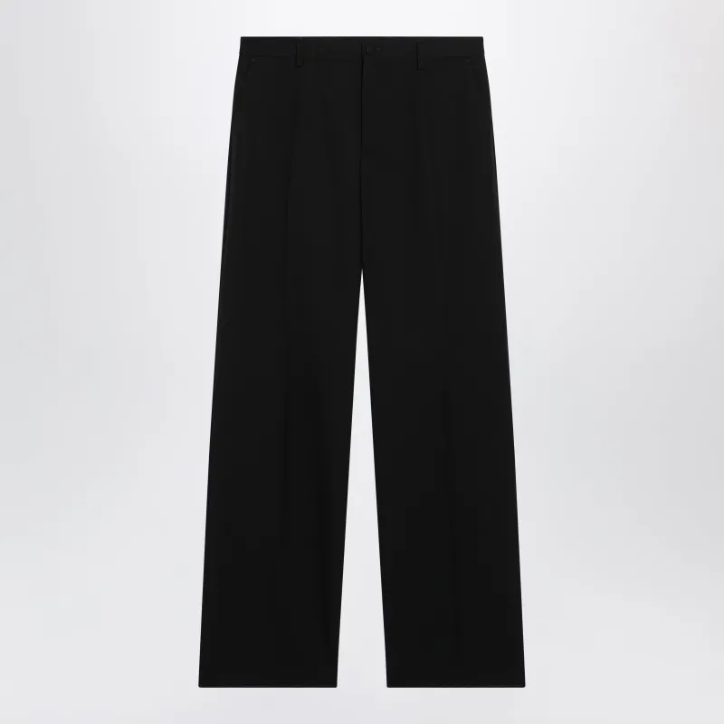 Straight-Leg Tailored Wool Trousers In Black made by Dolce & Gabanna