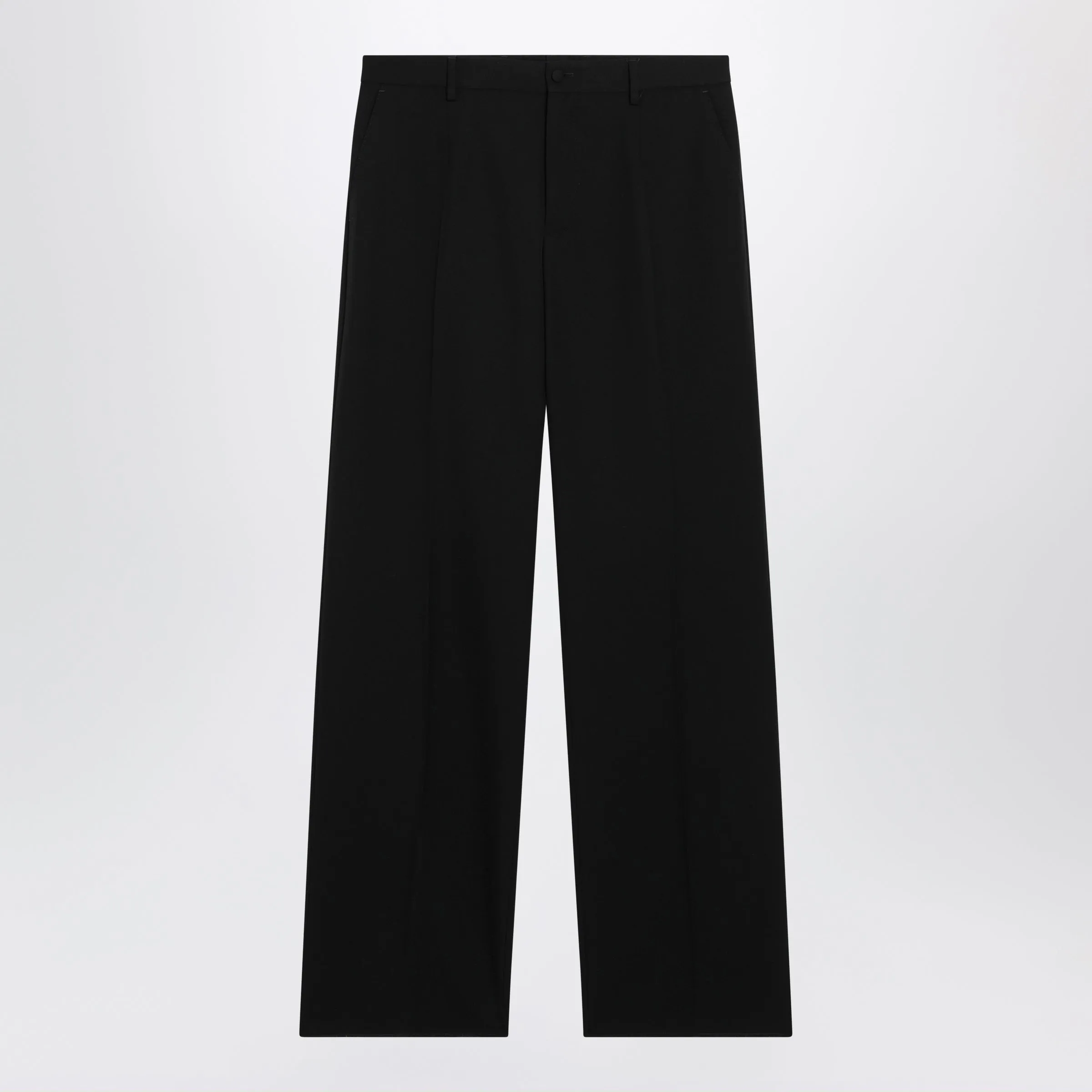 Straight-Leg Tailored Wool Trousers In Black sold by Wanan Luxury