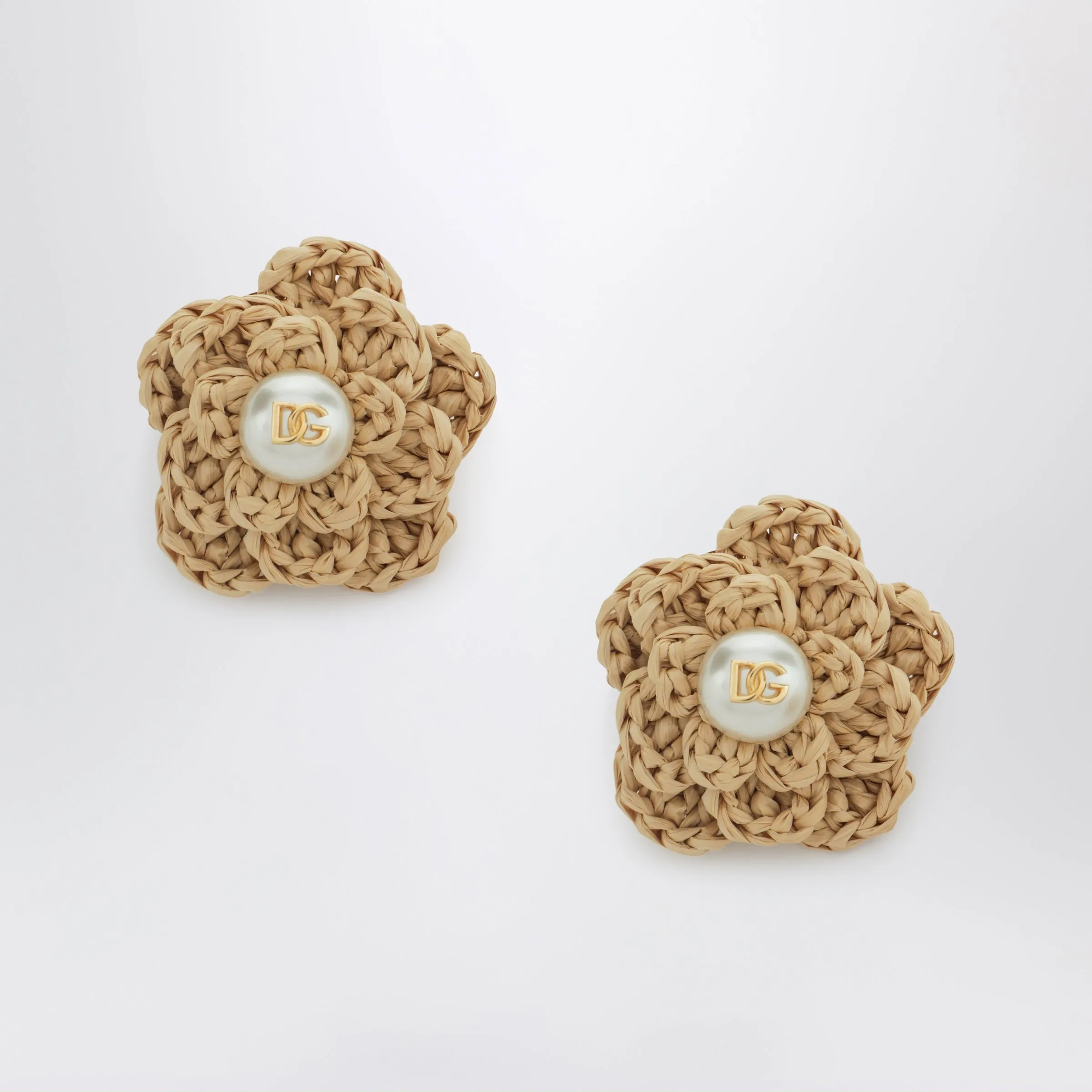 Gold Clip-On Flower Earrings In Brass sold by Wanan Luxury
