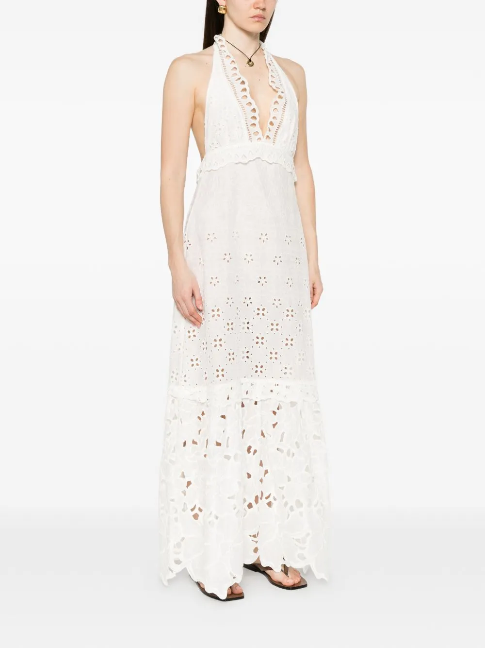 Lace Cotton Long Dress sold by Wanan Luxury product image thumbnail 3