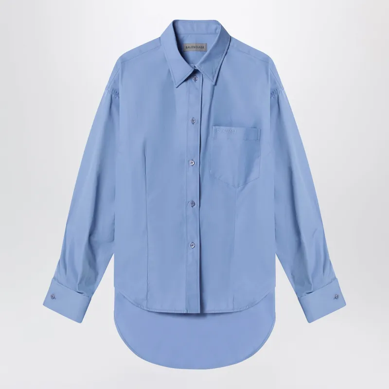 Light Blue Cotton Shirt made by Balenciaga