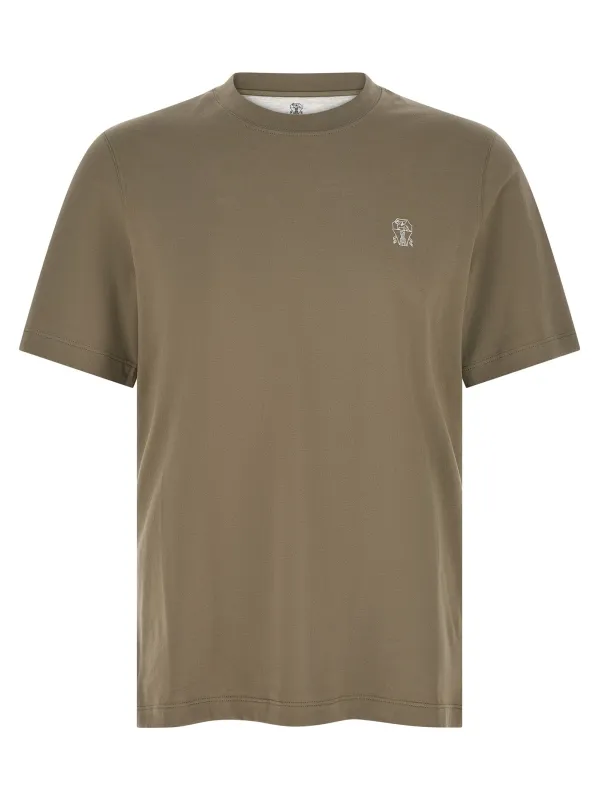 Logo Print T-Shirt Green made by Brunello Cucinelli