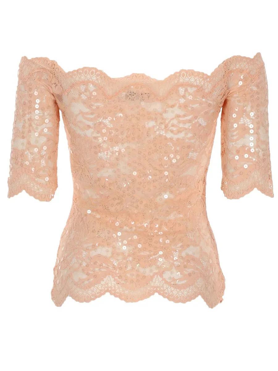 Top In Pizzo Con Paillettes sold by Wanan Luxury product image thumbnail 2