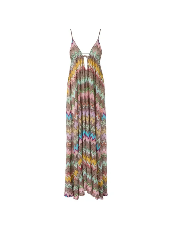 Zig Zag Long Cover Up made by Wanan Luxury