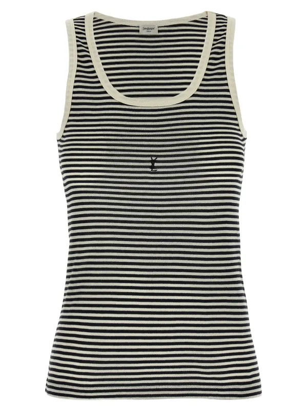 Cassandra Tank Top Tops White/Black made by Yves Saint Laurent
