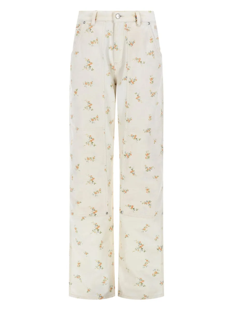 Pantalone Con Motivo Floreale sold by Wanan Luxury