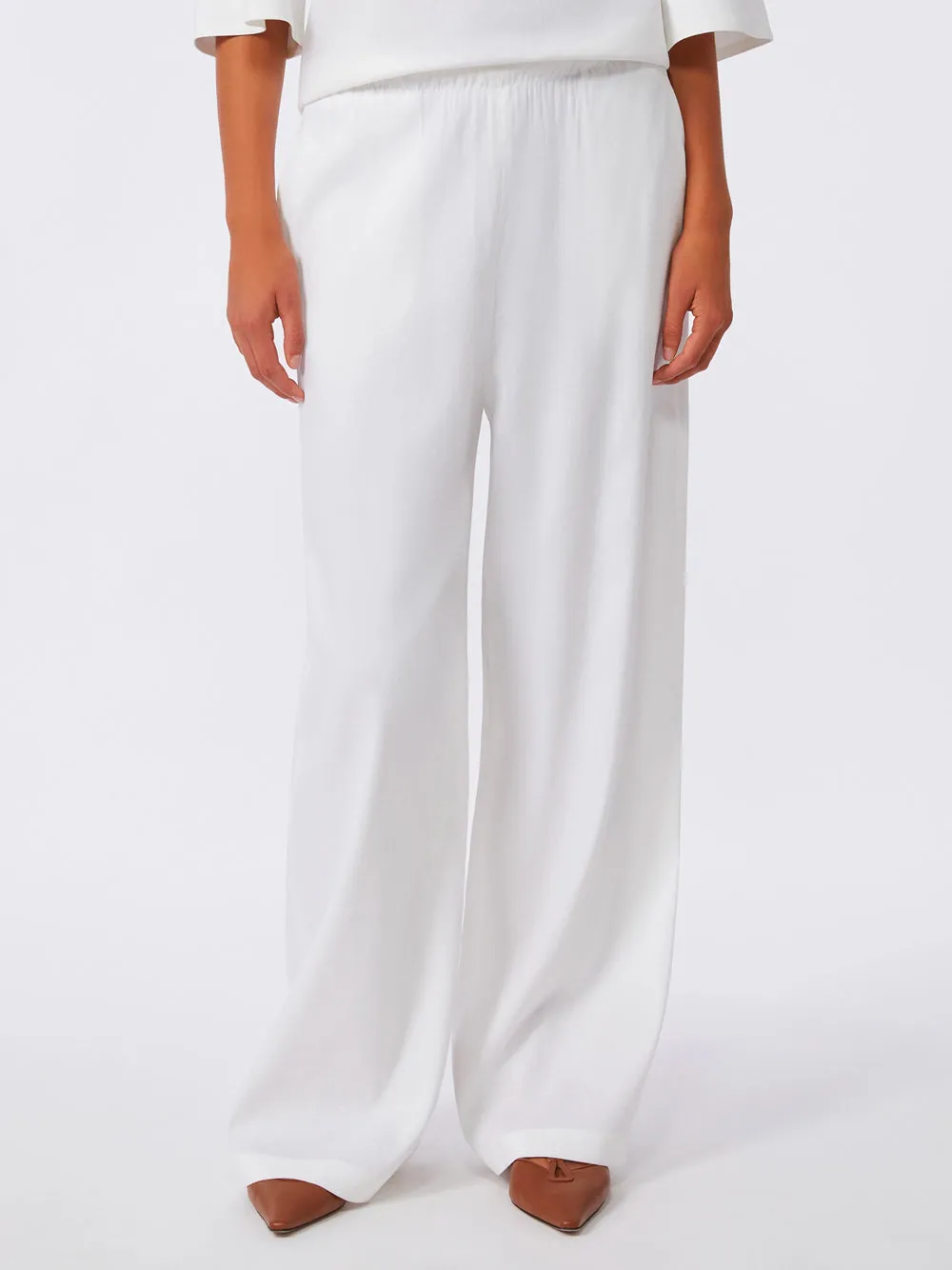 Linen And Viscose Canvas Trousers - Optic White sold by Wanan Luxury product image thumbnail 2