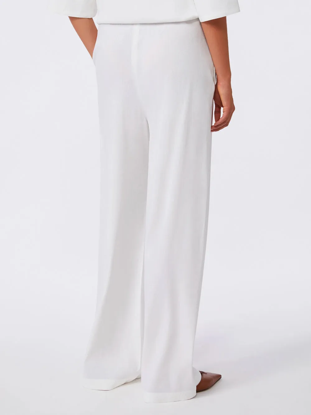 Linen And Viscose Canvas Trousers - Optic White sold by Wanan Luxury product image thumbnail 3