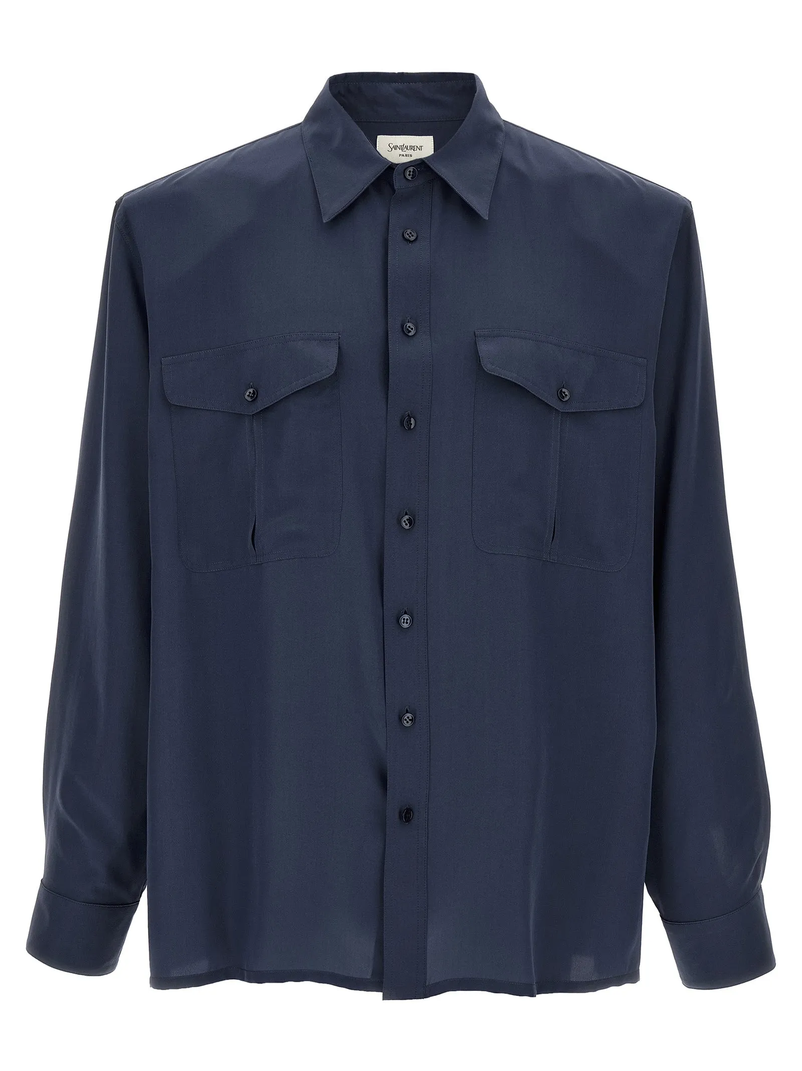 Viscose And Silk Shirt Shirt And Blouse Blue sold by Wanan Luxury