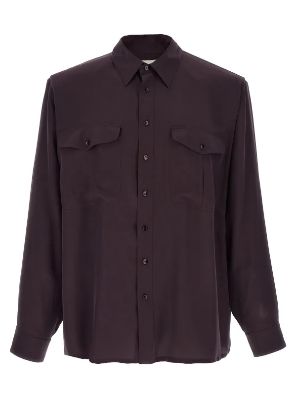 Viscose And Silk Shirt Shirt And Blouse Purple made by Yves Saint Laurent