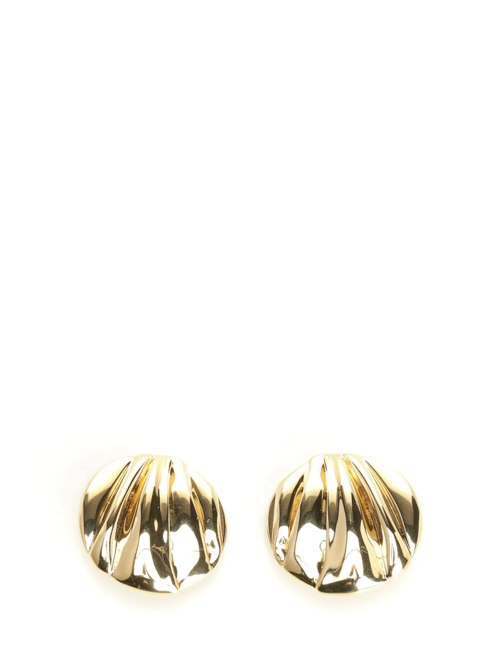 Pleats Round Earrings Jewelry Gold sold by Wanan Luxury