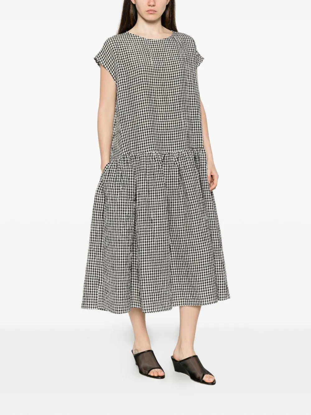 Checked Cotton Midi Dress sold by Wanan Luxury product image thumbnail 3