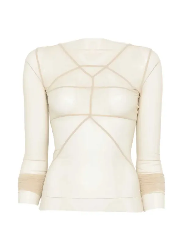 Long-Sleeved Top With Sheer Panels At The Temples made by Rick Owens