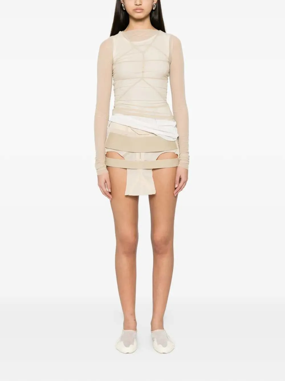 Long-Sleeved Top With Sheer Panels At The Temples sold by Wanan Luxury product image thumbnail 2