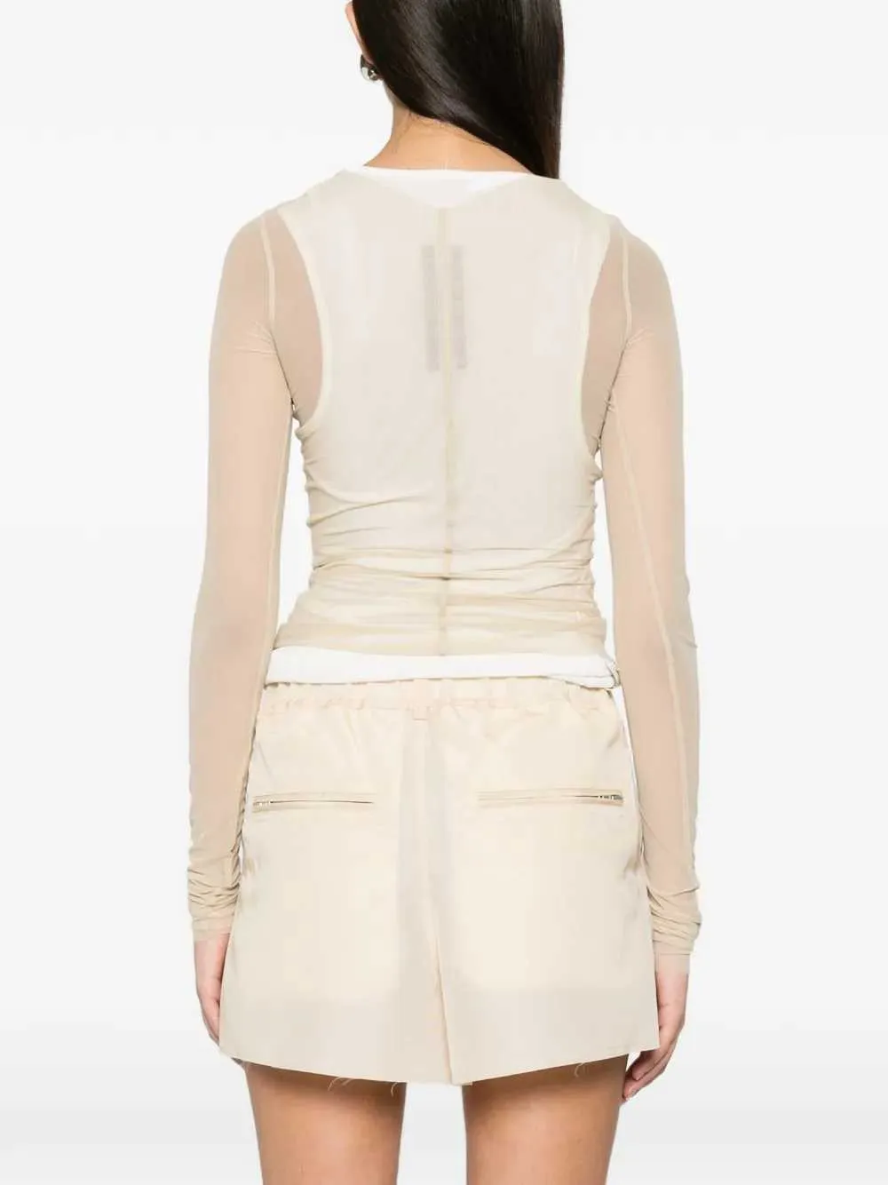 Long-Sleeved Top With Sheer Panels At The Temples sold by Wanan Luxury product image thumbnail 4