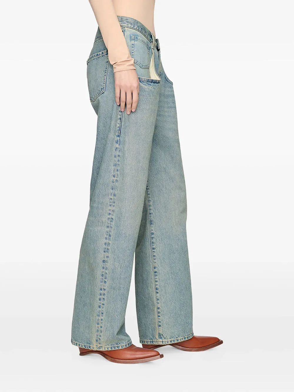 Straight-Leg Jeans With Exaggerated Pocket sold by Wanan Luxury product image thumbnail 3