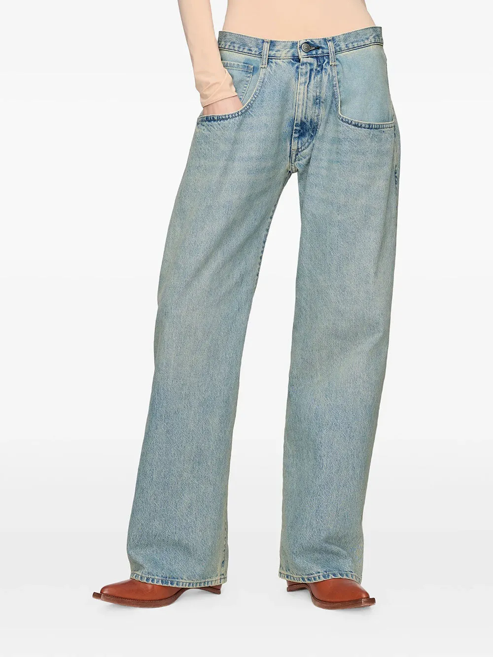 Straight-Leg Jeans With Exaggerated Pocket sold by Wanan Luxury product image thumbnail 5