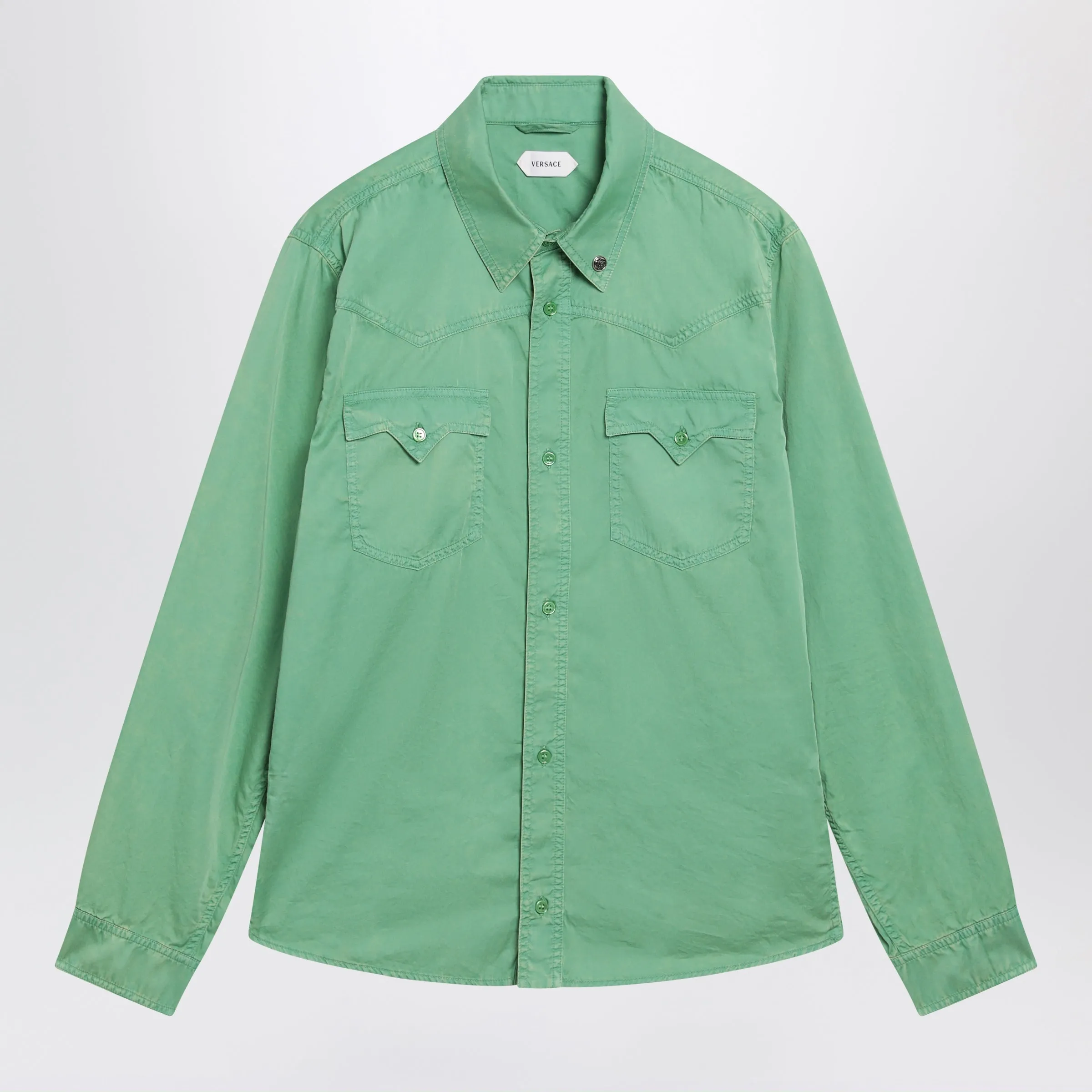 Green Cotton Shirt sold by Wanan Luxury