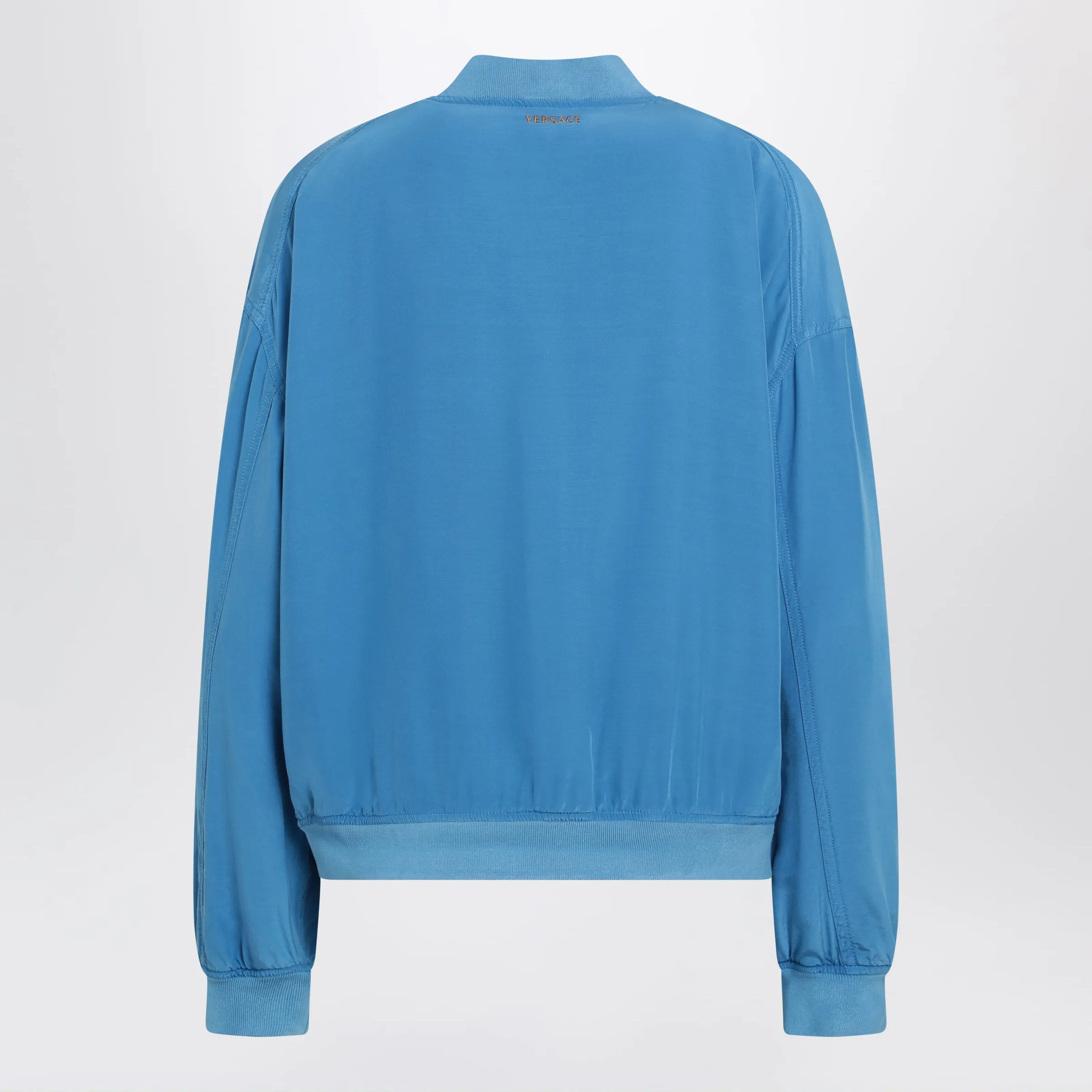 Light Blue Silk Poplin Zip Blouson sold by Wanan Luxury product image thumbnail 2