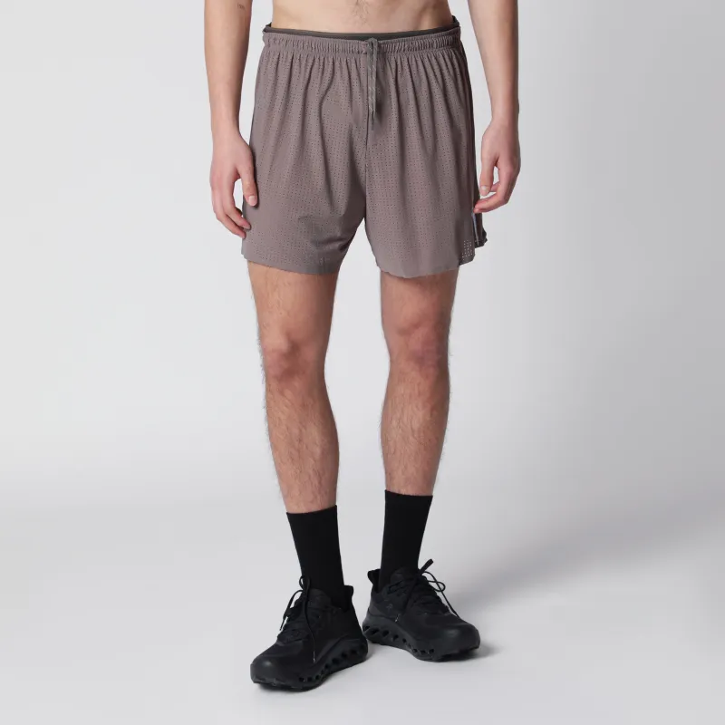 Taupe Space-O Shorts made by Satisfy Running