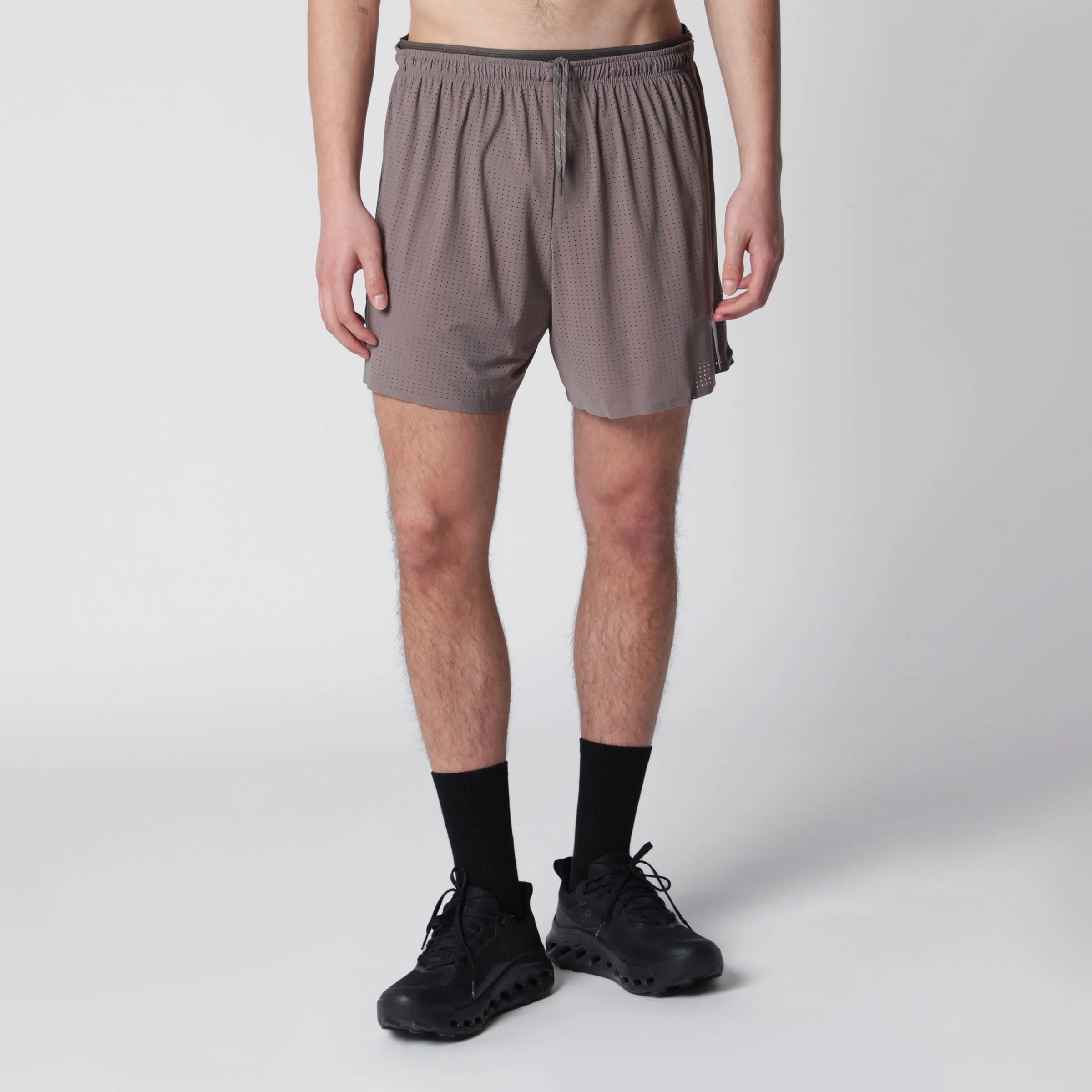 Taupe Space-O Shorts sold by Wanan Luxury