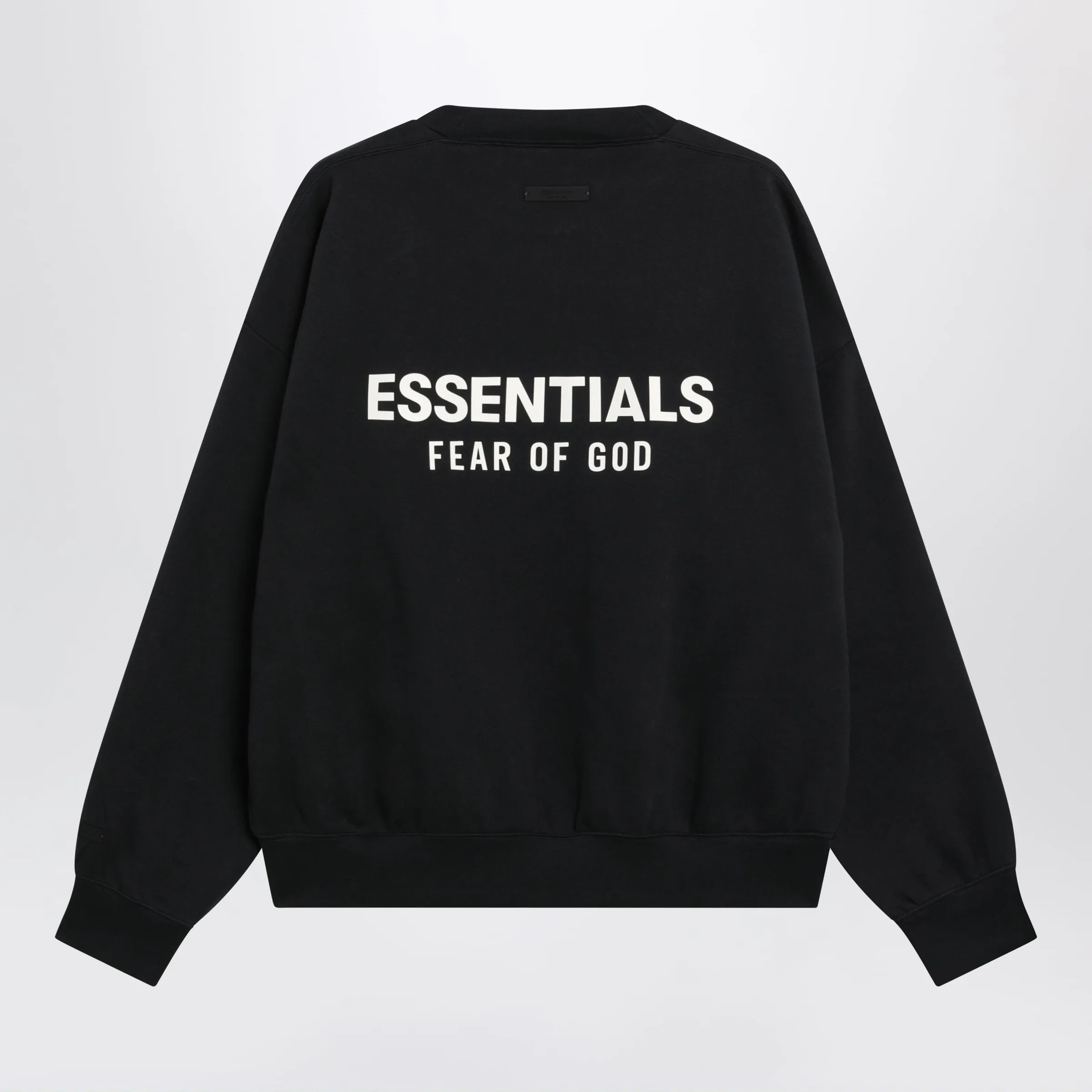 Black Cotton Fleece Crewneck Sweatshirt sold by Wanan Luxury product image thumbnail 2