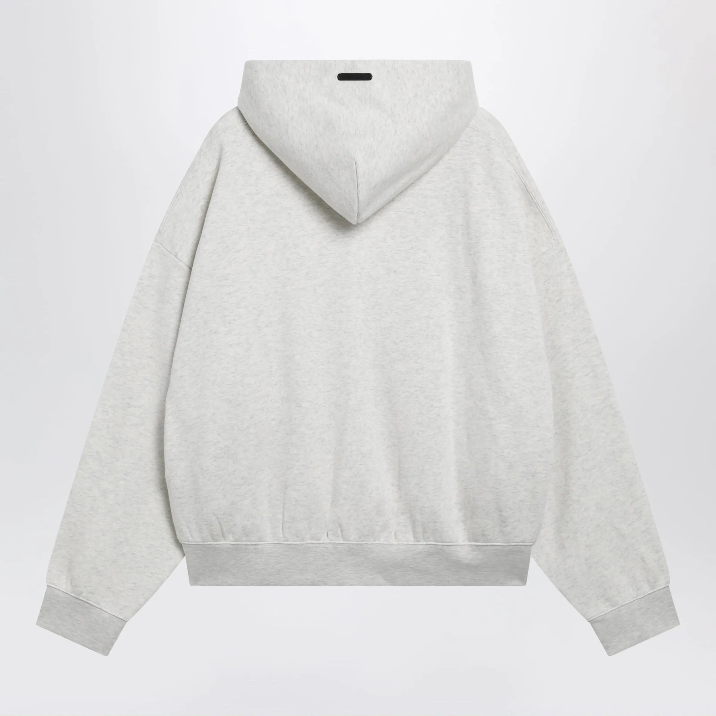 Light Grey Mélange Cotton Fleece Zip-Up Sweatshirt sold by Wanan Luxury product image thumbnail 2