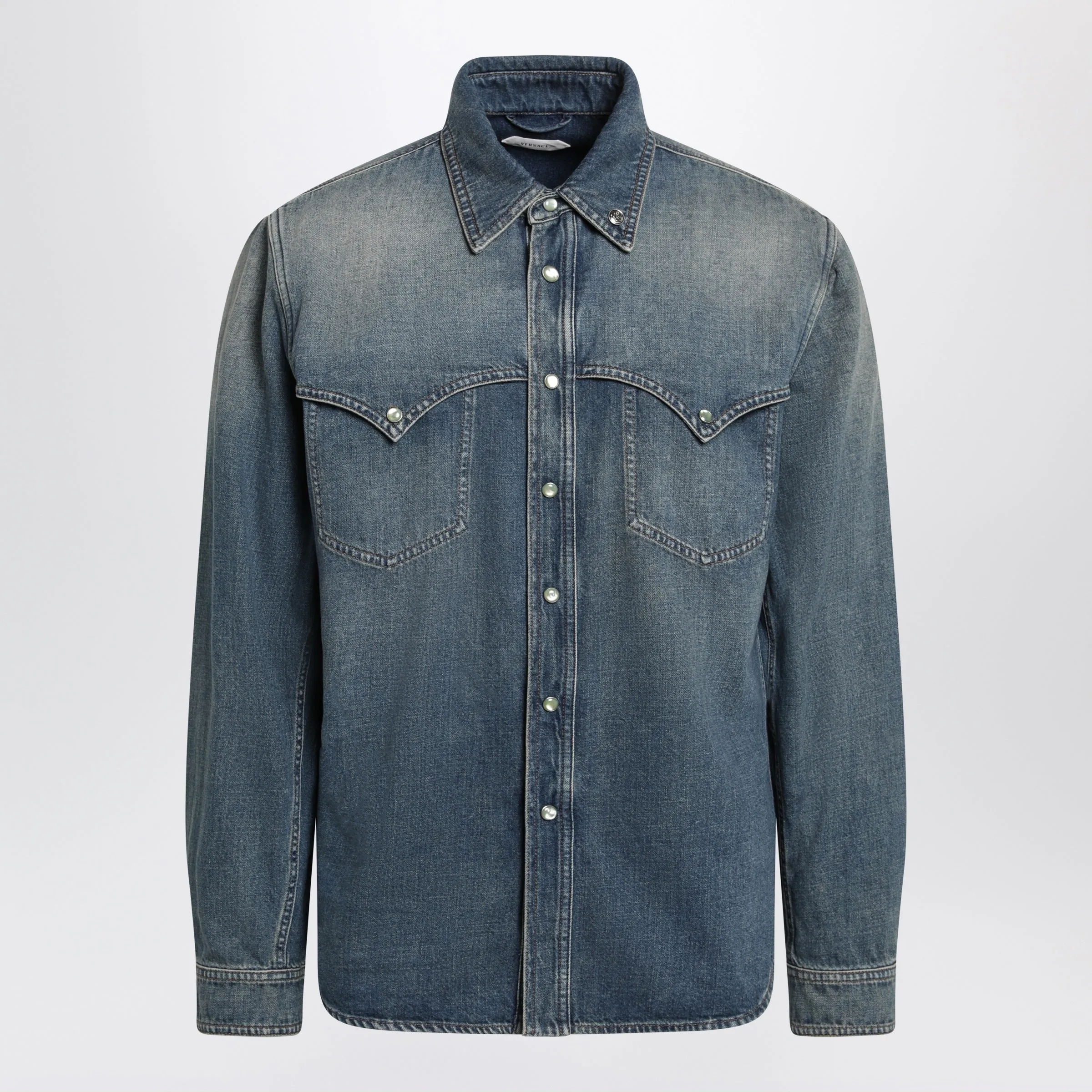 Vintage Blue Denim Shirt sold by Wanan Luxury