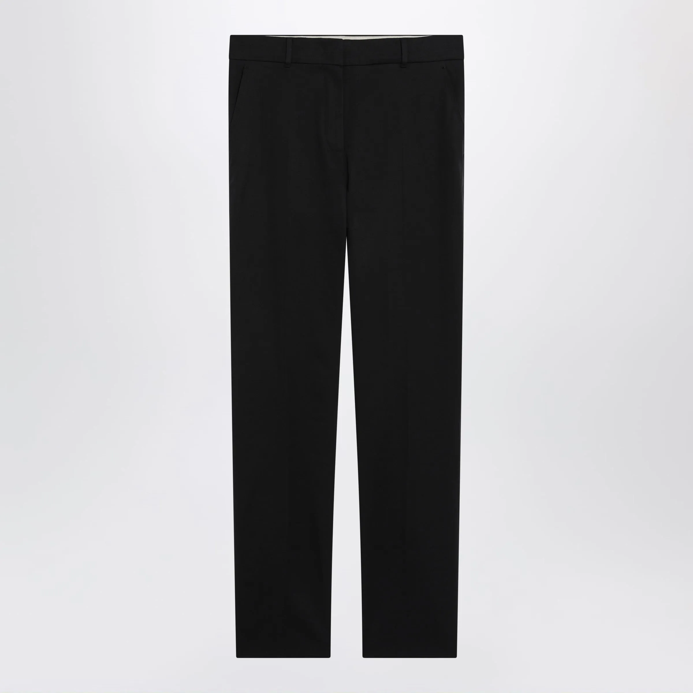 Black Stretch Cotton Trousers sold by Wanan Luxury
