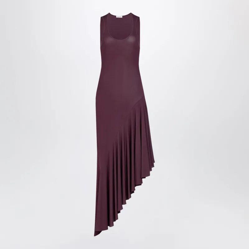 Asymmetric Fluid Viscose Jersey Dress In Violet made by Alaia