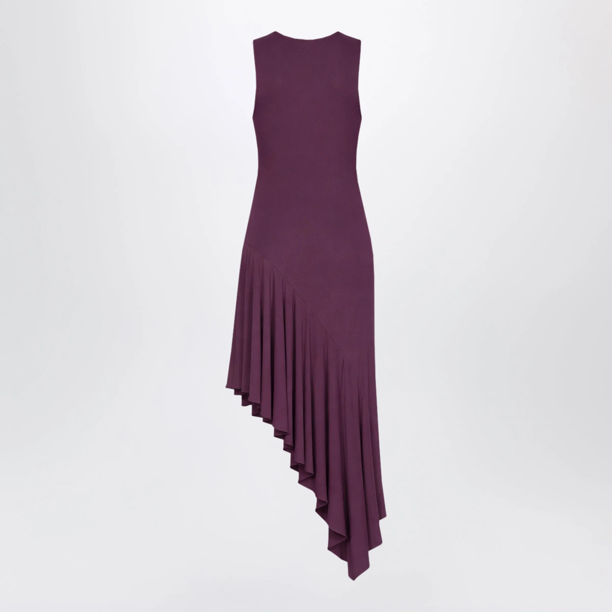 Asymmetric Fluid Viscose Jersey Dress In Violet sold by Wanan Luxury product image thumbnail 2