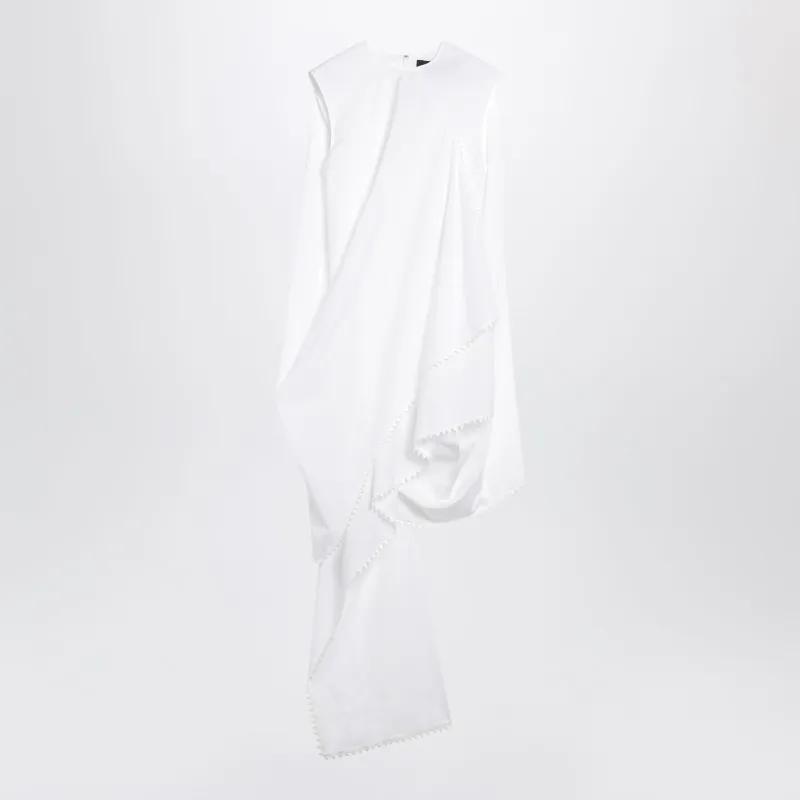 White Asymmetric Cotton Dress made by Jacquemus
