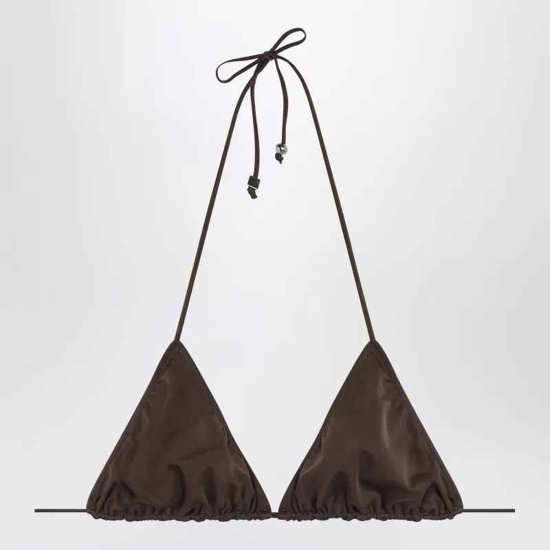 Triangle Bikini Top In Brown made by Jacquemus